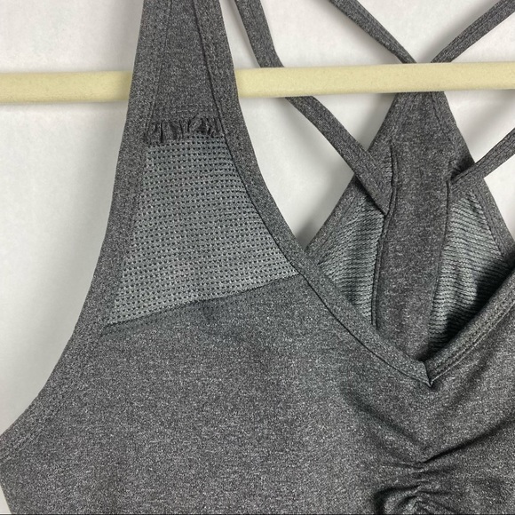Soybu Active Uplift Ruffle Gray Ruffle Sports Bra - Picture 3 of 7